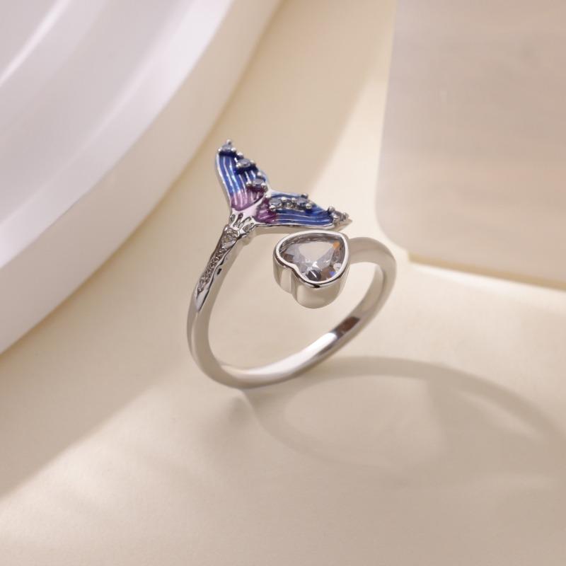 Hot-selling k gold-plated ring women's cross diamond-set ring adjustable and simple