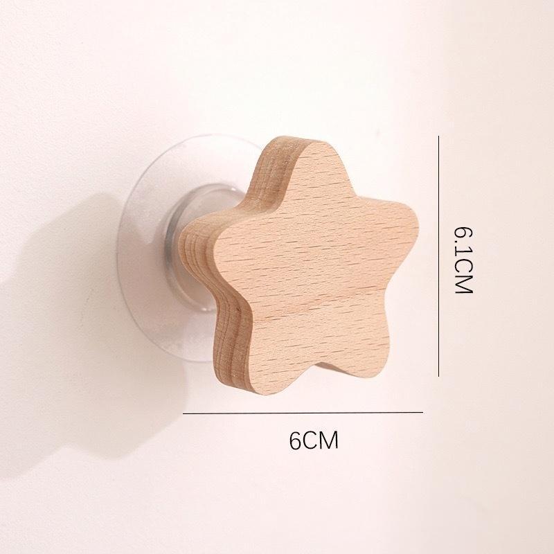 Wooden Wall Hook Cute Cartoon Solid Wood Heavy Duty Decorative Hanging Hook For Coat Hat Towel Entryway Bedroom Home Decor