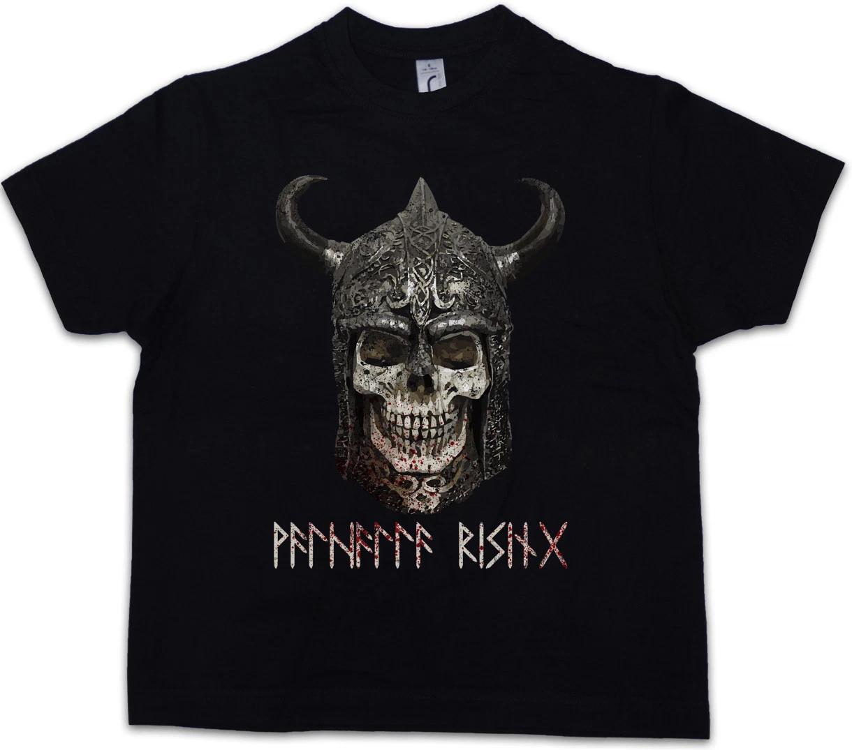 VIKING SKULL I Kids Boys kids boys T-Shirt Runes Valhall Valhalla Odin Thor Norse Vikings 120