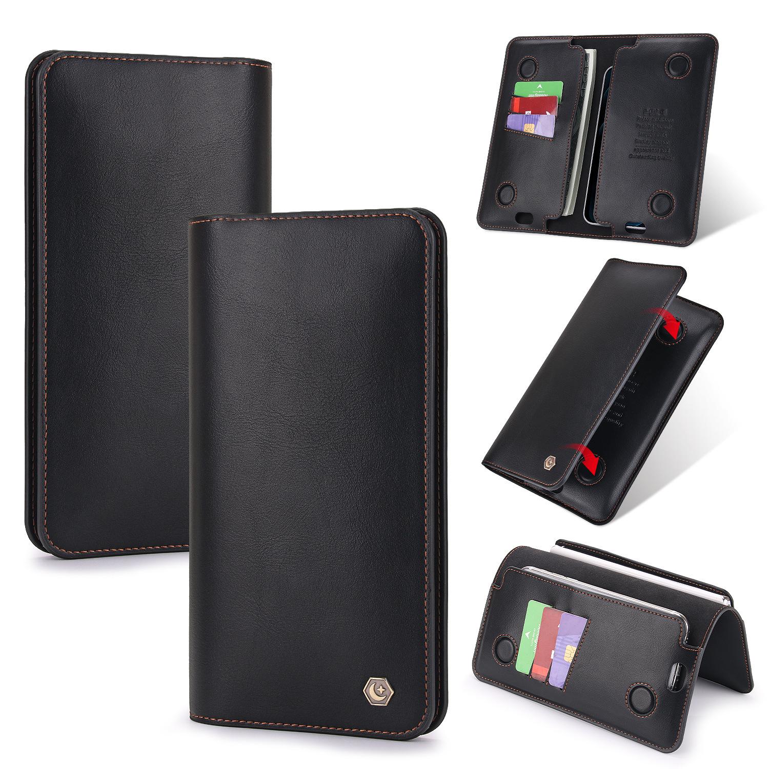 

Cross-Border Leather Wallet Case for Apple 15, Xiaomi, Samsung 24, Huawei Mate60 - Universal Fit with Card Slot