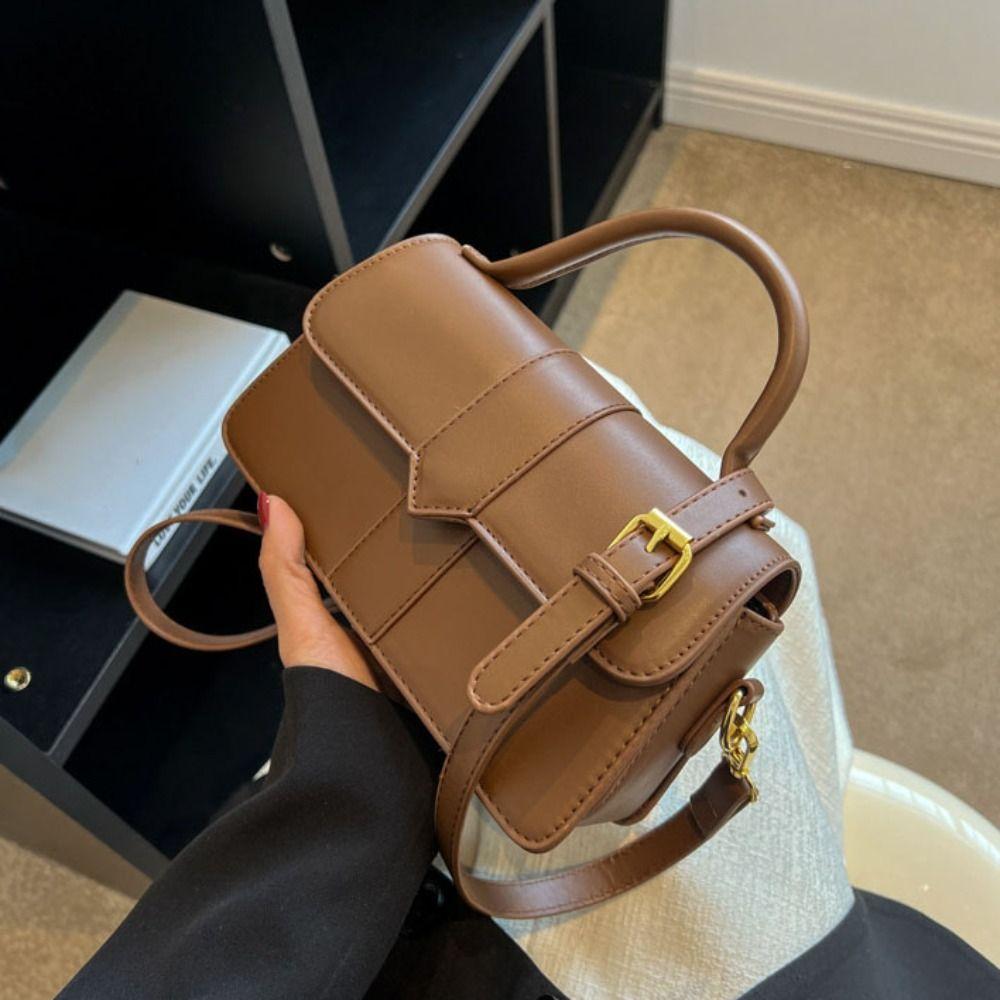 Pu Leather Vintage Underarm Handbag Square Fashion Shoulder Bag  Mobile Phone