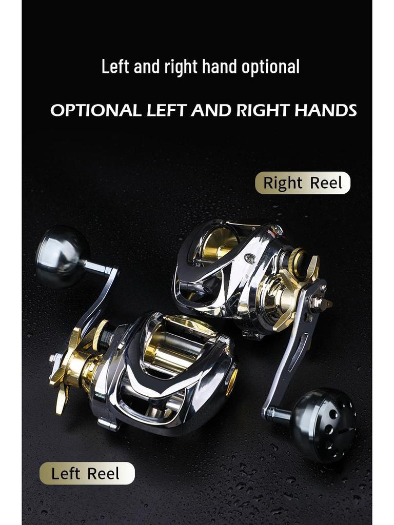 All-Metal Black Fish Baitcasting Fishing Reel - Slow Jigging & Thunder Frog