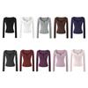 Women's Autumn Spicy Girl Square Neck Faux Cashmere Long Sleeve Top