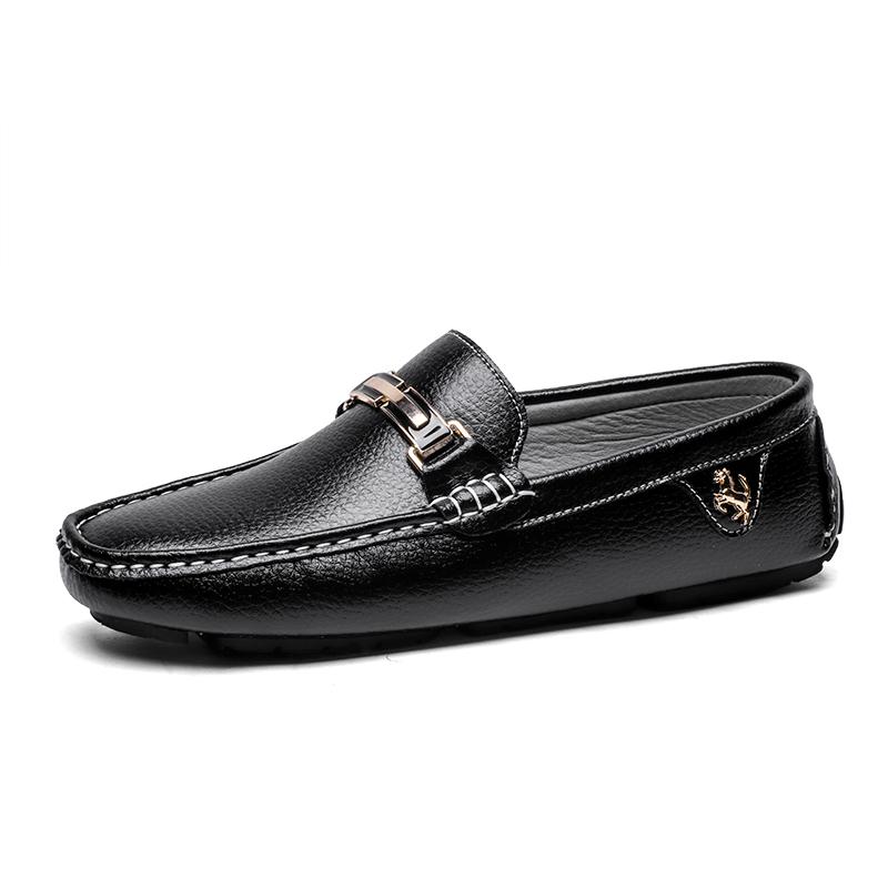 New White Black Leather Men Casual Shoes Luxury Brand Formal Dress Shoes Designer Men Loafers Breathable Slip On Driving Shoes