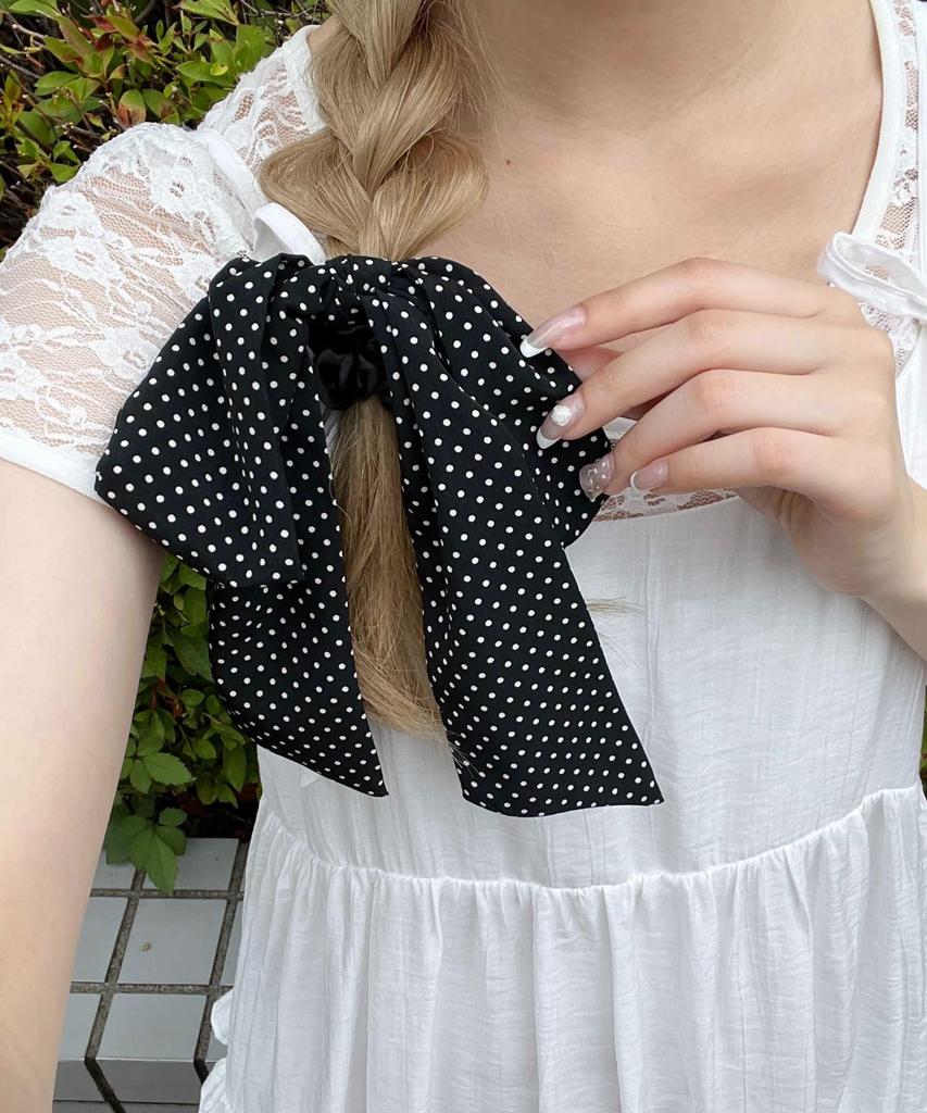 WEGO PHILLY Assorted Ribbon Hair Girly and Gift for Size Black Ties, Cute, Women, F,