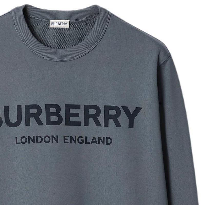 Burberry Sweatshirts Men's Carbon Blue Crew Neck Moderate 81124131