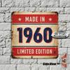 Vintage Made In  Limited Edition Metal Tin Sign Retro Birthday Year Iron Painting Wall Art Rustic th Birthday Gift Decor