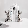 Creative Ceramic Figurines Chinese Minimalist Rabbit Sculpture Bookshelf Desktop Book Stand Decoration Ornament Home Decoration