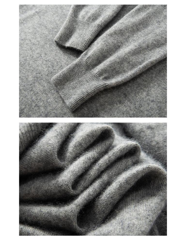 Men's Cashmere Polo Collar Sweater - Loose Fit, Long Sleeve Knitwear for Autumn & Winter