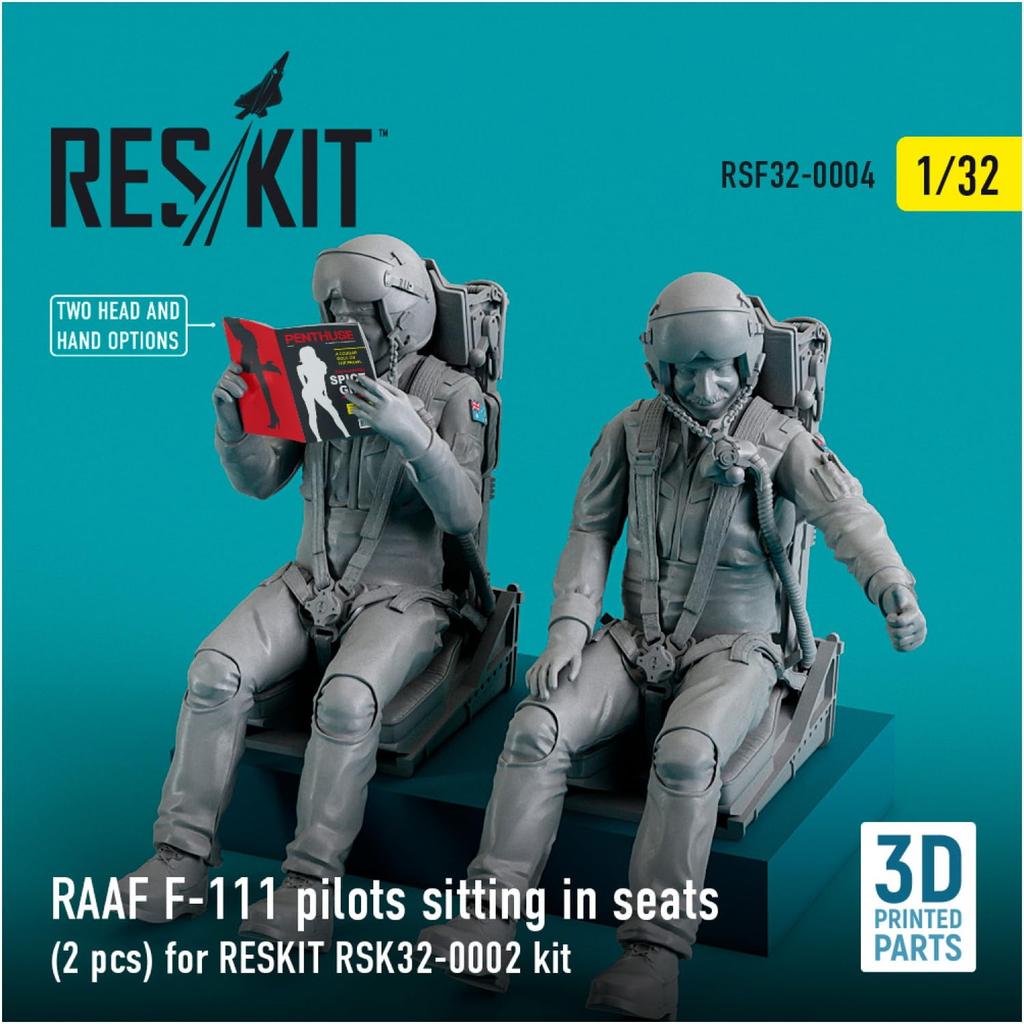 Reskit Australian Pilot and cockpit 2 figures Plastic model parts 1/32 F-111 (for Reskit) RSKF32-0004