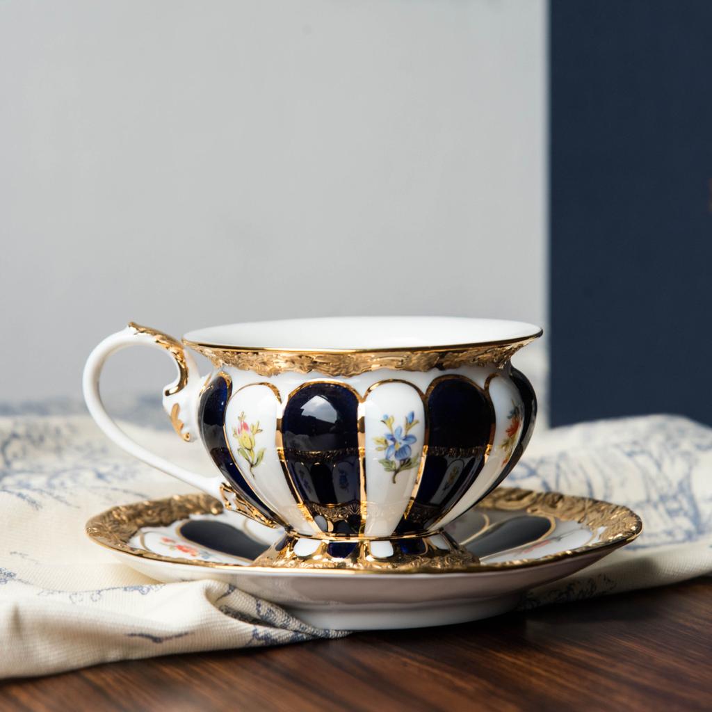 225ML Ceramic Coffee Mug European Court Phnom Penh Cup Luxury Afternoon Camellia Ceramic Latte Mug Cup Drinking Utensils