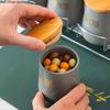 Grain Storage Tank 7 Piece Set Kitchen Storage Container Moisture Proof Sealed Jar Wooden Cover Food Organizer Candy Jar Tea Can