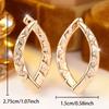 French-style Diamond-patterned Twisted Drop Earrings Champagne Gold Geometric Earrings Fully Encrusted with Zirconia Light Luxury Commuter Earrings