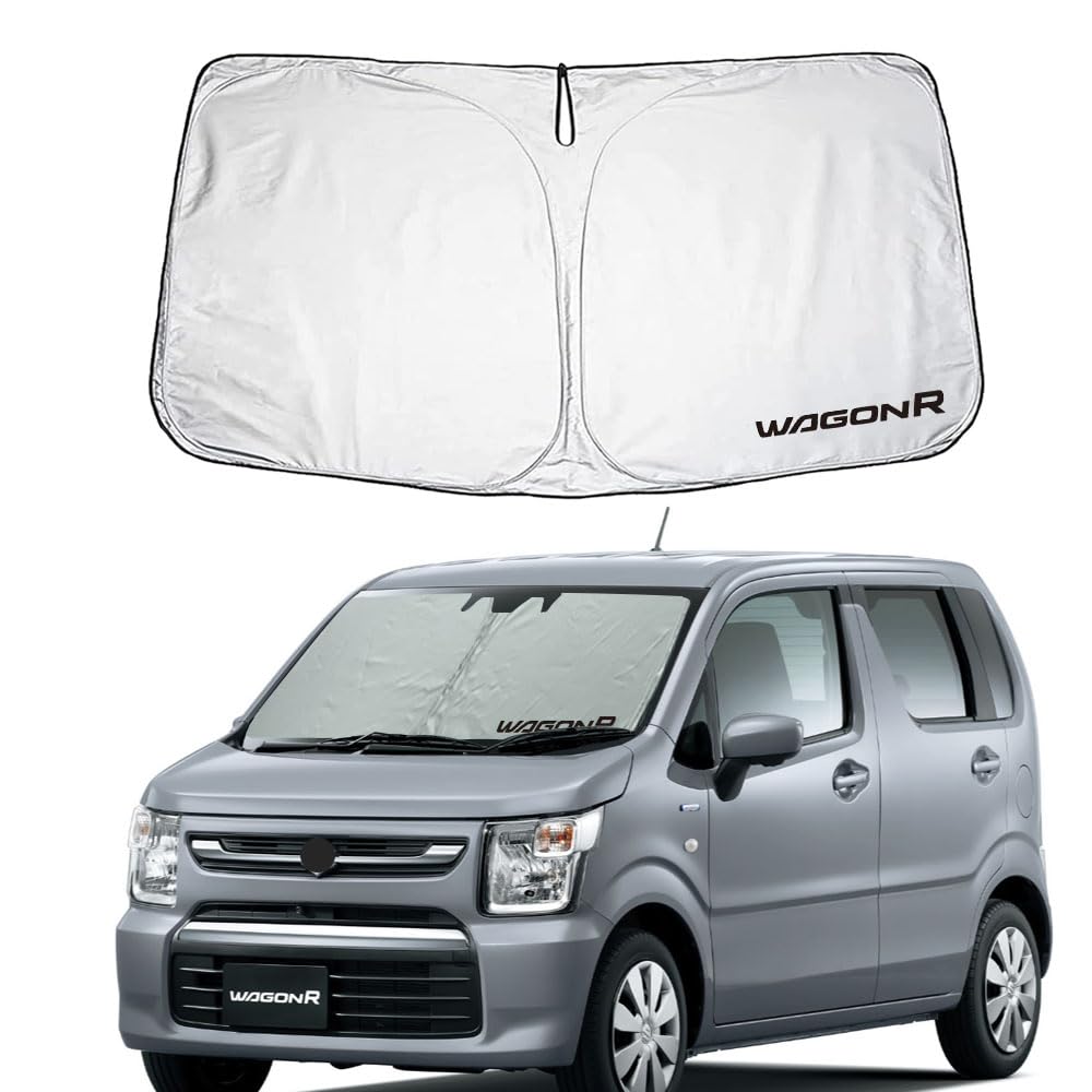 

SAWAKAKI Солнцезащитный козырек для Suzuki Wagon R для лобовых стекол с защитой от солнечного тепла и УФ-излучения, компактное хранение, MH35S, MH55S, MH85S, MH95S, логотип, разработанный на заказ,