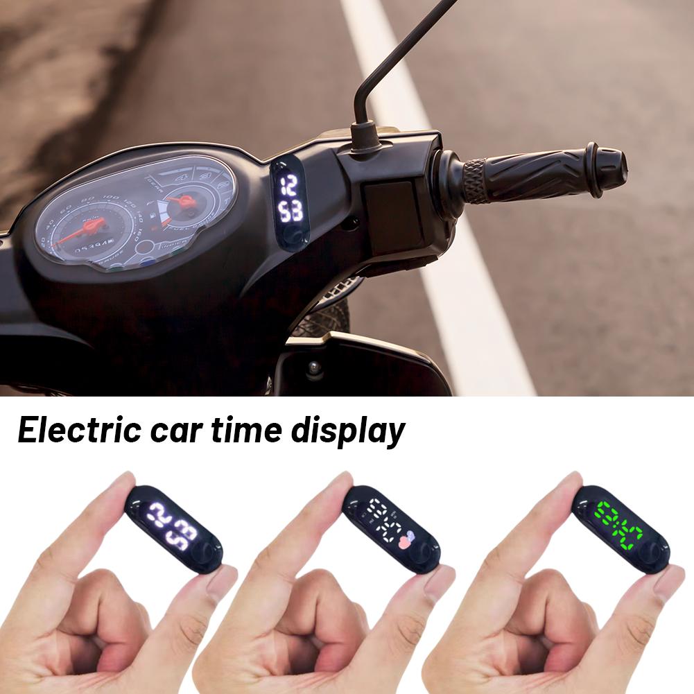 Digital Time Display For Motorcycle Electric Scooter Portable Electronic Watch Waterproof Luminous Digital Display LED Clock