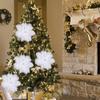 6pcs Simulation Feather Snowflake Pendant Christmas Tree Decoration  Performance Stage Props