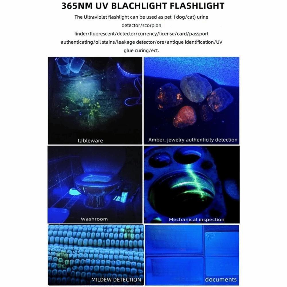 Portable Ultraviolet Light Torch Waterproof UV Inspection Lamp Mini UV Flashlight Money Detecting