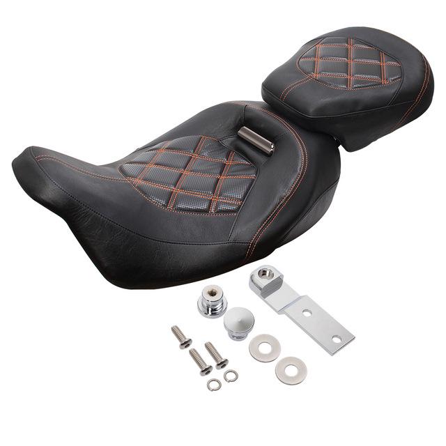 Fits Harley CVO Street/Road Glide, Road King Models 2009-2021; Modified Double Light Front/Rear Seat Cushions.
