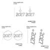 Elegant 2027 Digital Earrings Rhinestone Stud Earrings Jewelry Happy New Year Earrings  Party