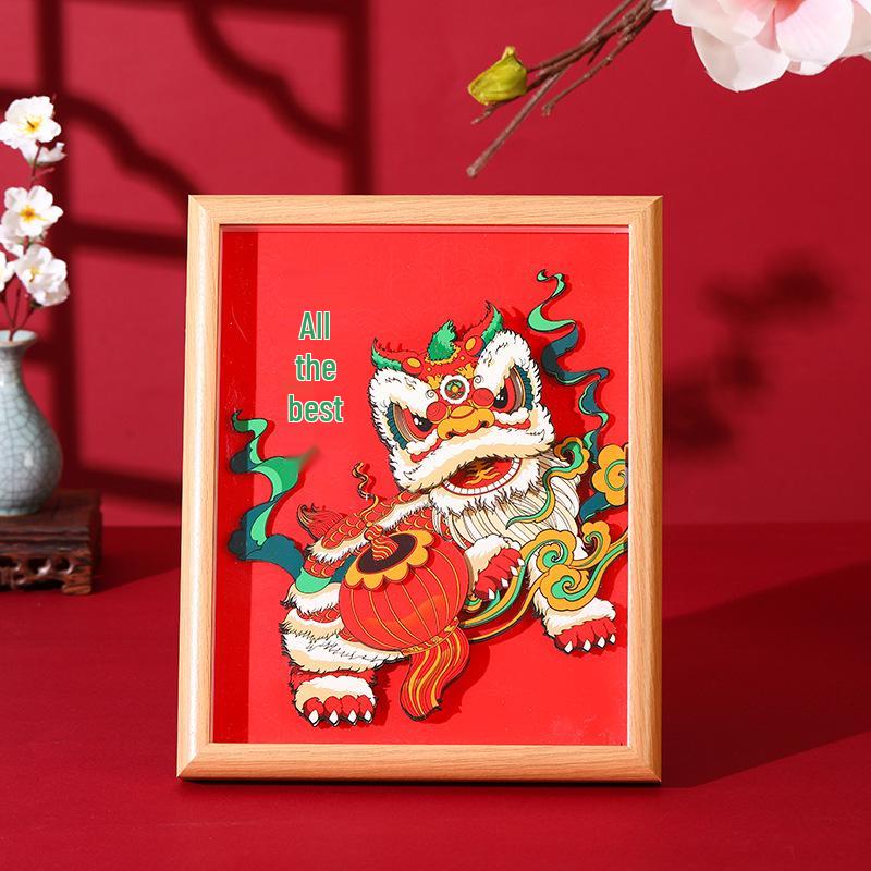Xiangzaowu 3D Peking Opera Photo Frame: Chinese-Style Decorative Paper Sculpture DIY Art