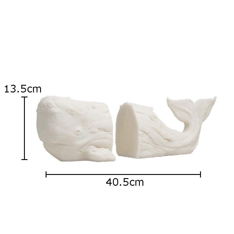 Gold Plated Whale Bookends Library Bookshelf Resin Crafts Ornaments Whale Sculpture Desk Decoration Room Aesthetics Decor