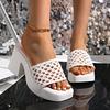 Fashion Trend Women Summer New Simple Outdoor Slip-on Square Heel Sandals 2024 Fashion Designer Women Casual Slippers Shoes for Women