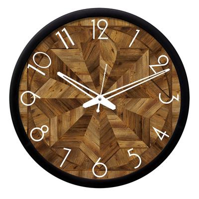 12-Zoll Moderne Wanduhr aus Kunststoff und Glas - Designer (Lautlose Bewegung, schwarzer Rahmen