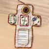 Croce Inclusa Tasca Interna Santuario con Accessori da Cucito Fatti a Mano in Argento Trapunta di Preghiera Fatta a Mano Santuario Tascabile Cucito