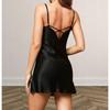 Pure Silk Lace Split Hem Nightgown Slip Dress Short Nightdress Sexy Lace Trim Sleepwear Nightgowns Silk Chemise Bridal Nighties