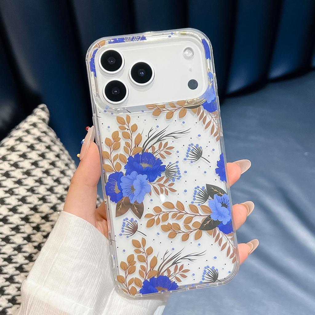 Capa de Telefone Floral Apple 17 ProMax – Design Estético de Cobertura Total para Proteção Dois em Um