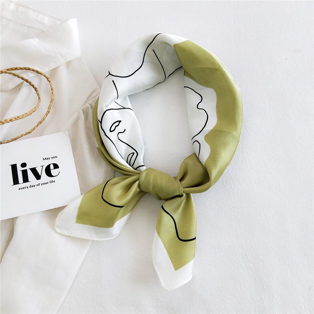 Módní Dekorace Šála Páska do vlasů Vázanka Vlasy 70 Malý čtvercový šátek Hedvábný šátek Dámské jarní a podzimní všestranný malý šátek Profesionální šátek