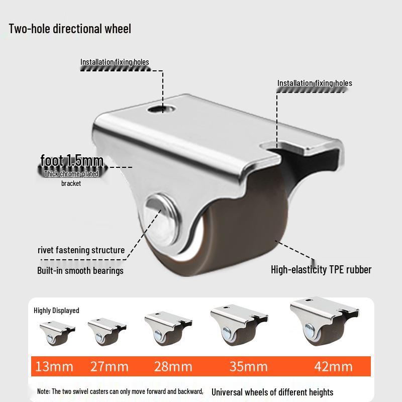 1-Inch Silent Small Caster Wheels for Tatami Drawers & Cabinets - Directional Rubber Rollers