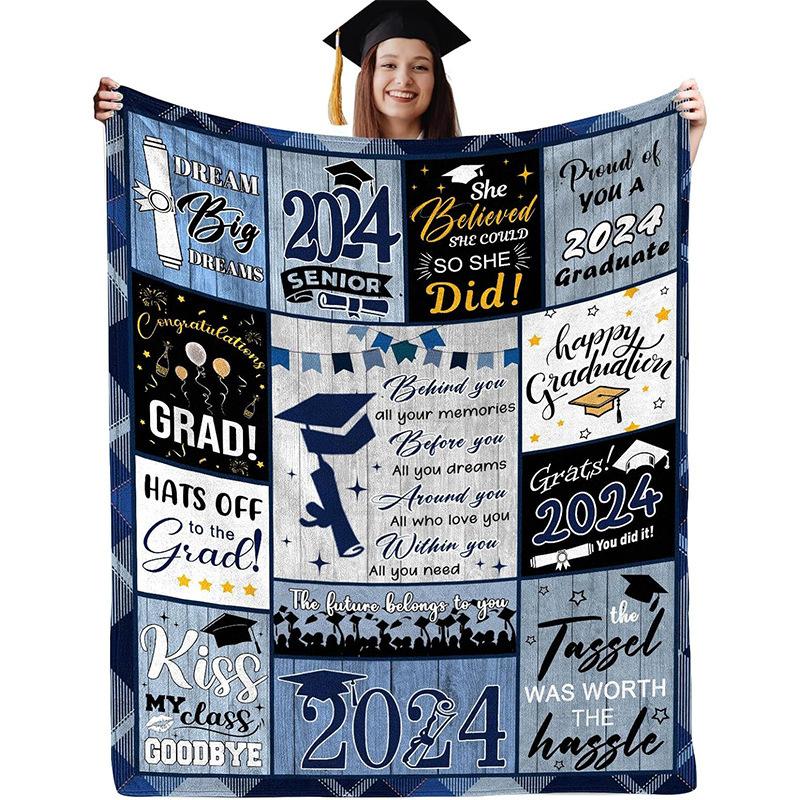 Programmer Graduation Season digitalprinted polyester Bedroom velvet flannel soft sofa cover blanket Fleece soft sofa cover