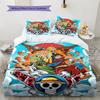 One Piece Straw Hat Crew Full Members 2 Bedding Set, 1 Duvet Cover & 2 Pillowcases, Suitable for Home Decor, Ideal Gift for Fans