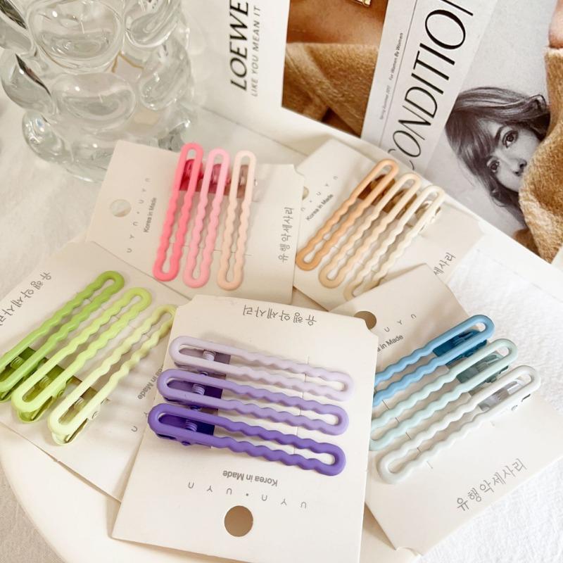 3pc  Good Cute Colorful Alloy Hair Side Clips Hairpin for Women Girls Child Headband Hair Accessories Headwear Ornament