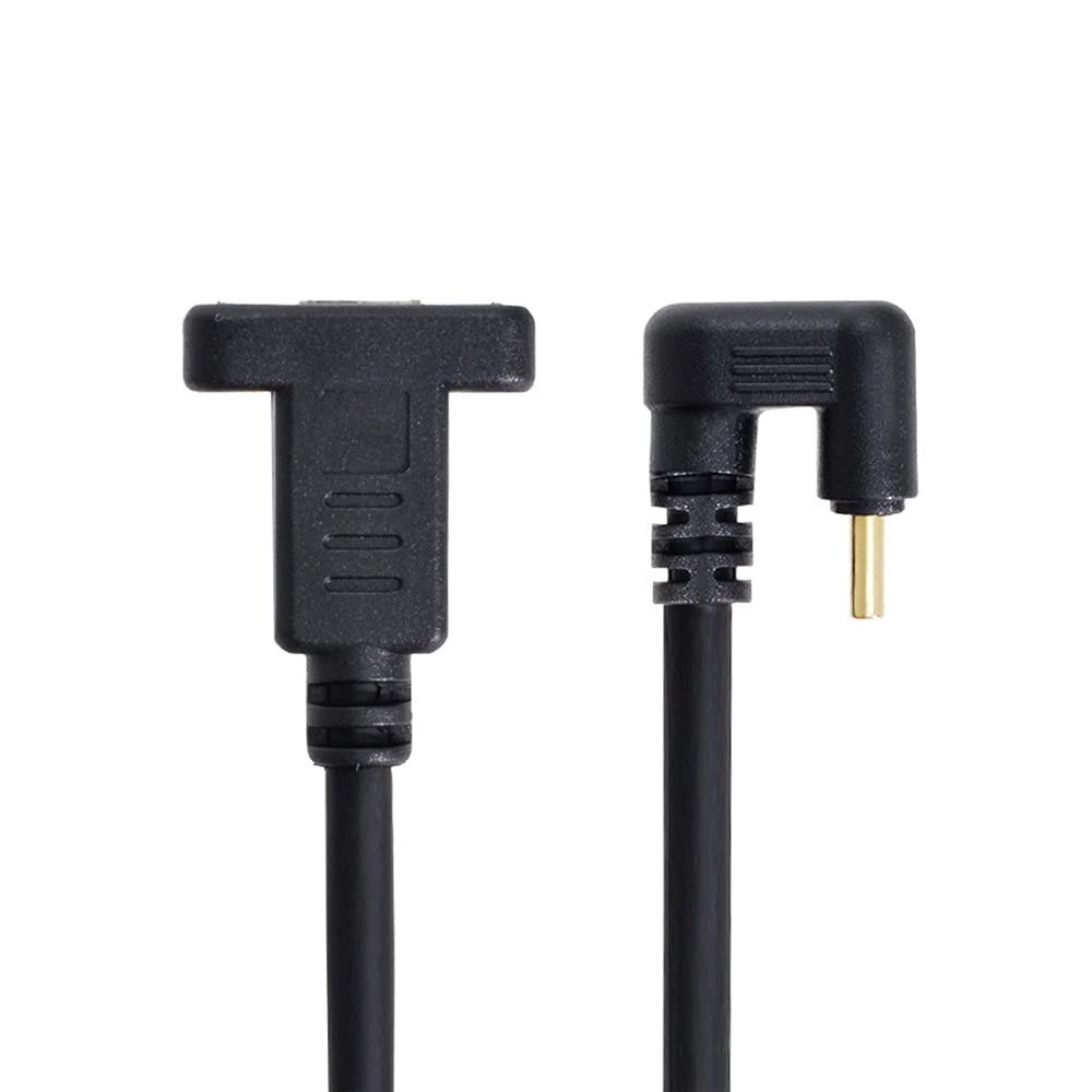 Xiwai USB Type C Male to Female Extension Data 180 Degree Back Angled 3.1 Cable, U-Shaped, 30cm,