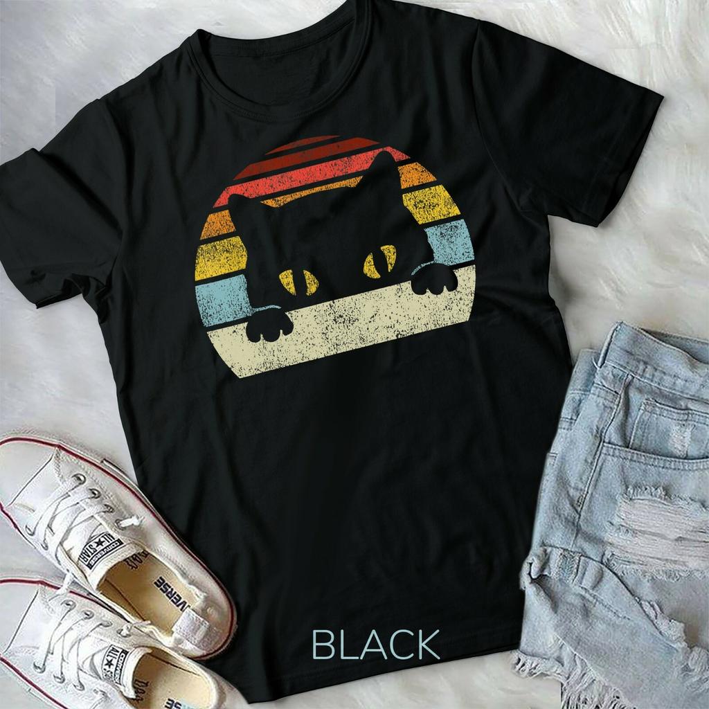 Vintage Black Cat Lover Retro Style Cats Gift Unisex Form T-shirt