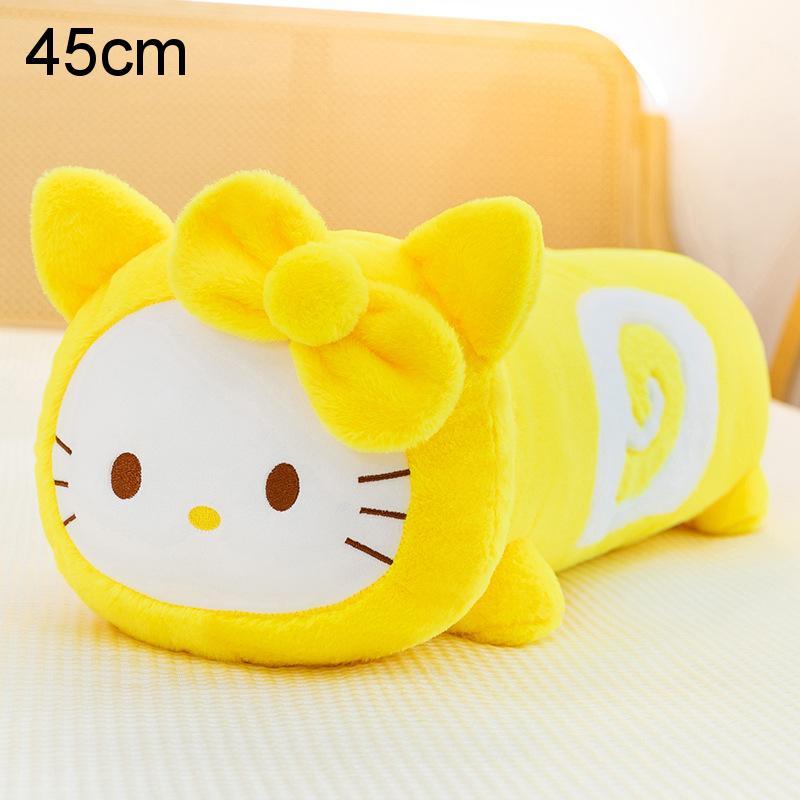 Swiss Roll Kt Cat Plush Pillow With Pp Cotton Filling For Kids And Adults