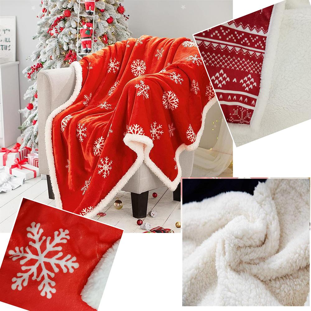 Soft Double Layered Flannel Fleece Blanket Thick Warm for Christmas Present Perfect for Dorms and Air Conditioning Naps Machine
