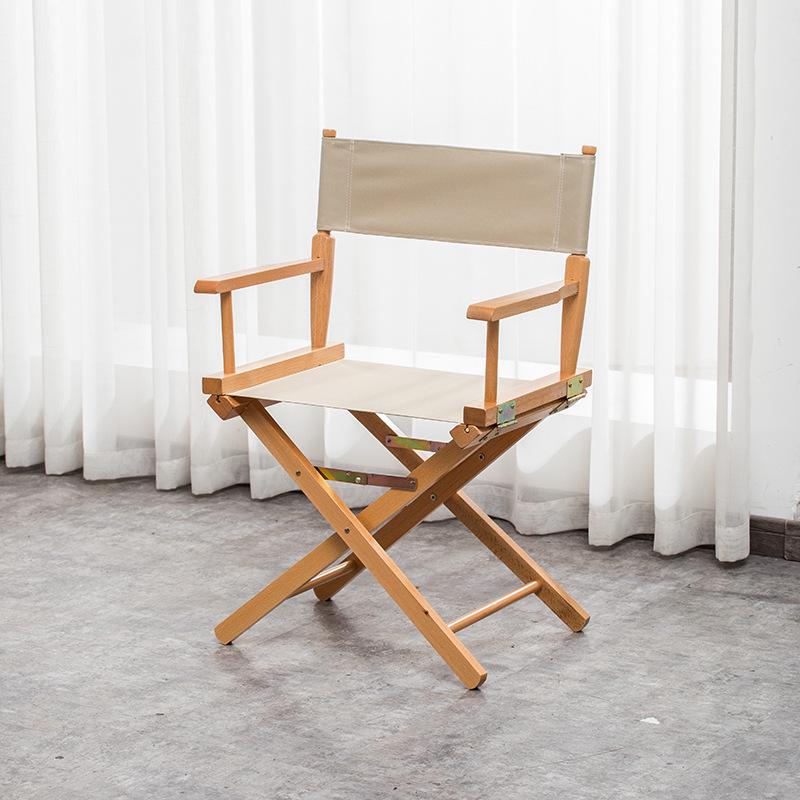 Klappbarer Regiestuhl aus Massivholz mit Segeltuchsitz und -lehne: Ideal für Bar, Büro, Make-up, Angeln, Outdoor und Freizeit.