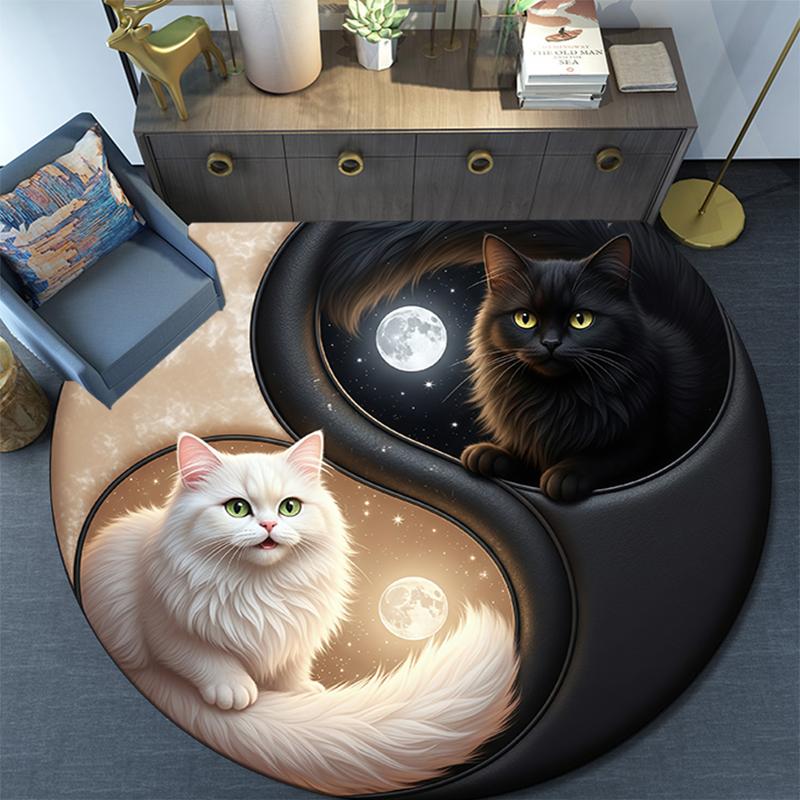 Cartoon Print Round Area Rug,Carpet Rug for Living Room Bedroom Sofa Playroom Decor,Non-slip Floor Mat