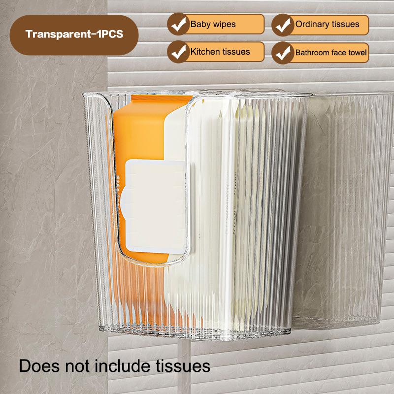 Simple Wall Mounted Tissue Box Tissue Storage Case Tissue Dispenser Box For Kitchen Hanging Tissue Box Bathroom Supplies