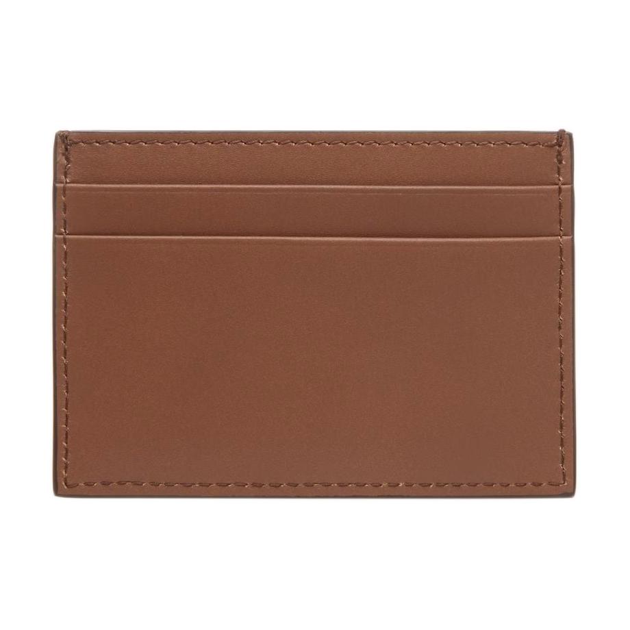 Bally Beckett Gold Foil  Crest Logo Calfskin Card Holder Men Card Holder Brown 6310938