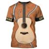 3D tištěný vzor kytarového nástroje s krátkým rukávem 2023 Nové pánské tričko Móda Street Harajuku Neutrální tričko Ležérní Zábava Top
