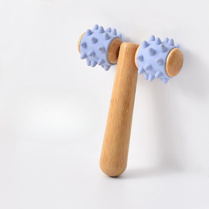 

T-Shaped Massage Roller - Multifunctional Deep Tissue Massager for Face, Legs, Abdomen & Body, Portable for Travel/Home светло-синий