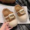 Women's High-Value Thick-Soled Cotton Slippers: Warm, Non-Slip, Fluffy, Height-Boosting for Autumn/Winter