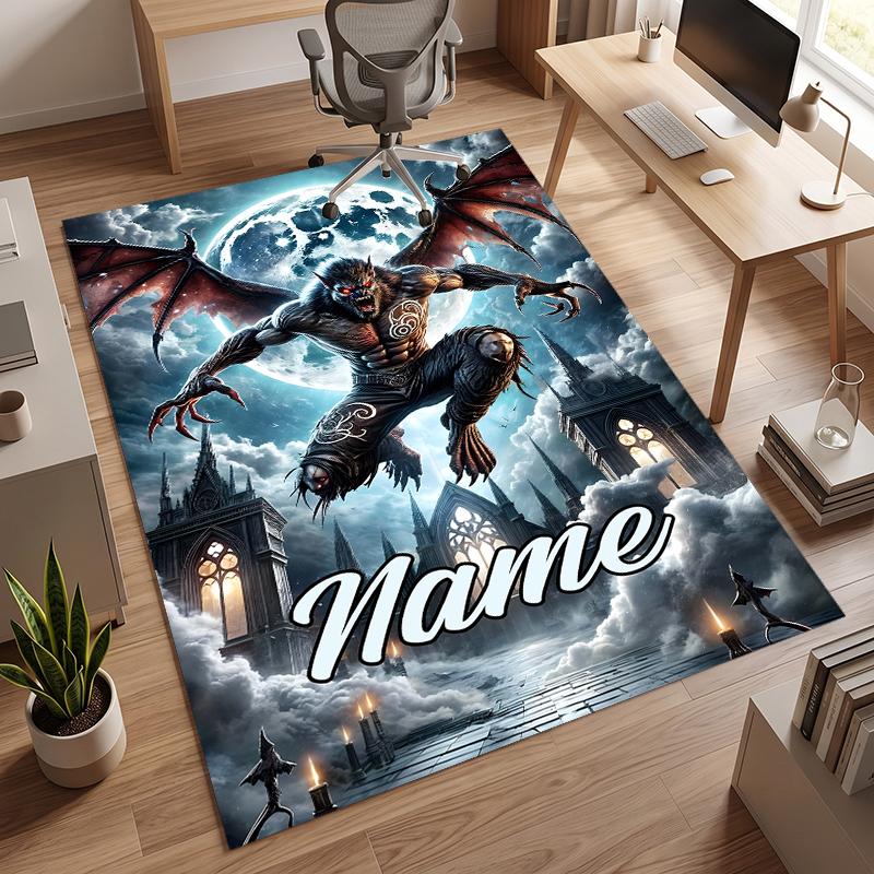 Horrible Werewolf (1) Personalized Name Office Carpet Stylish Decor for Living Room Bedroom Kitchen
