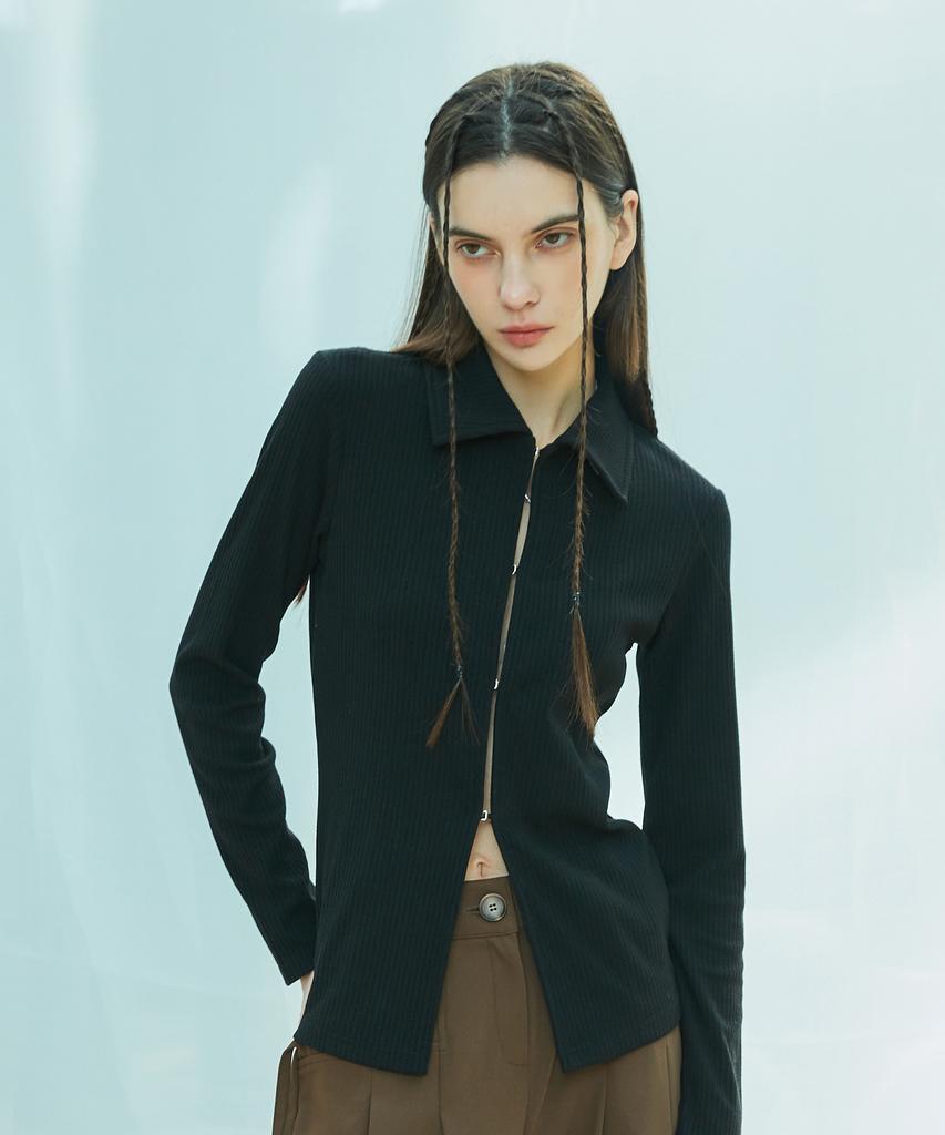 Latizen L9 Cutout Collar Top(Black)