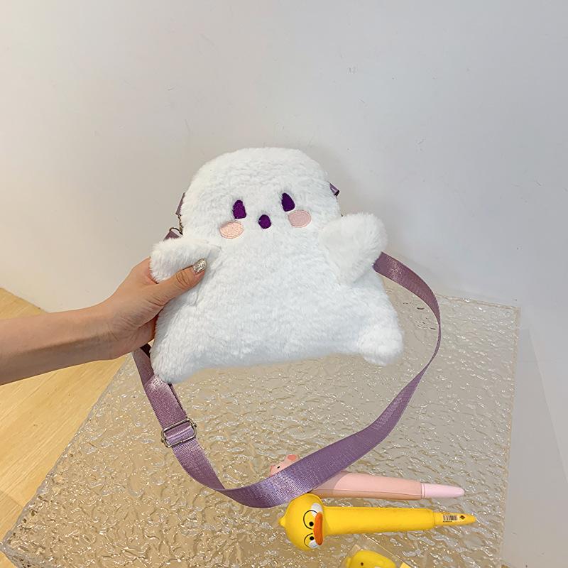 Ghost Kid Plush Backpack Female Personality Doll Plush Doll Crossbody Bag Cute Cartoon Backpack