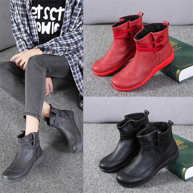 New European and American Autumn and Winter Short Boots Thick-soled Sports Lace-up Large-size Short Boots Martin Boots